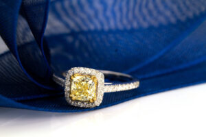 sparkling fancy yellow cut diamond ring