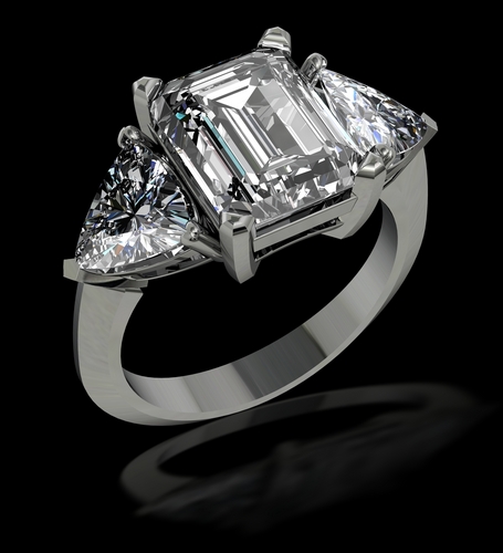 Emerald cut Engagement ring