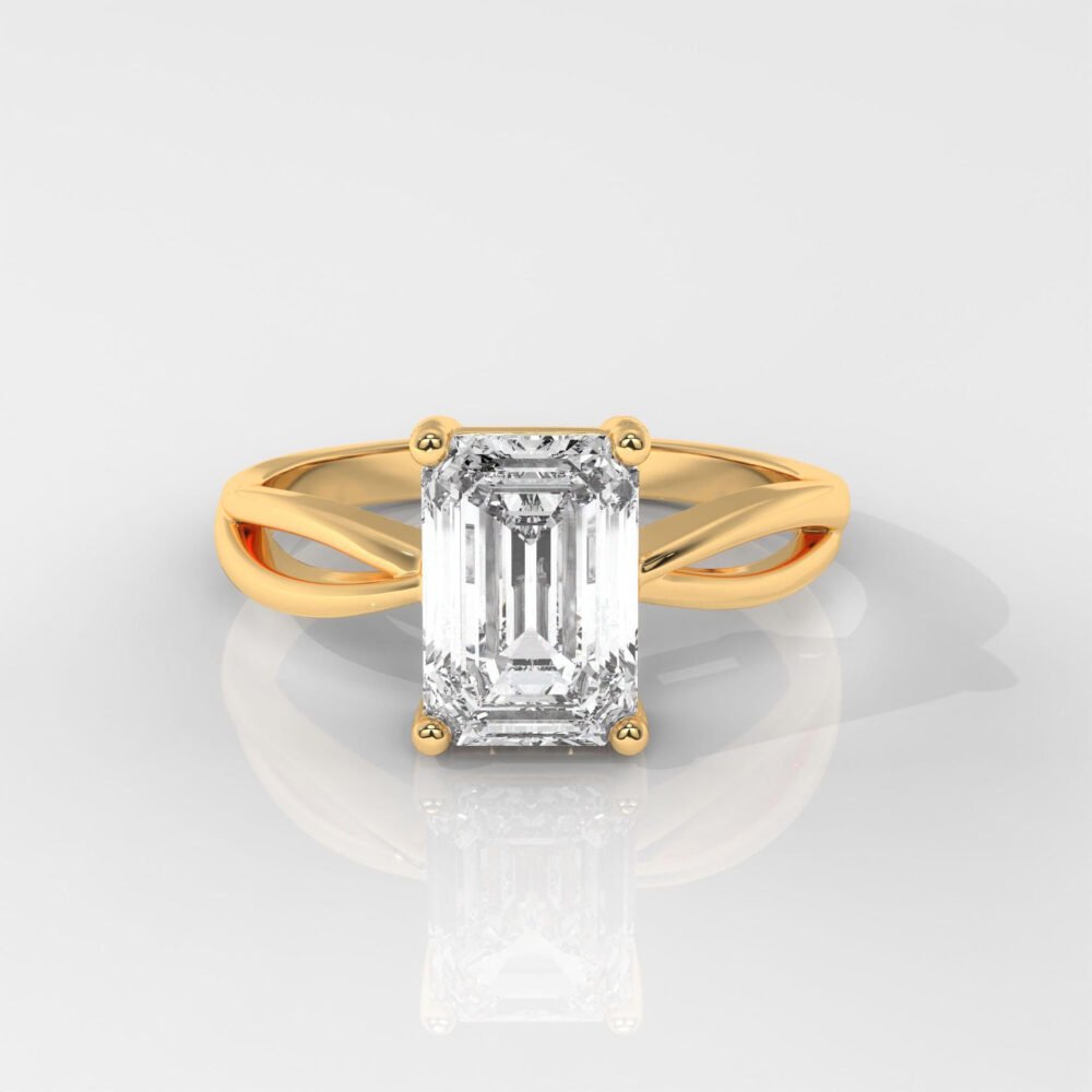 Emerald Cut Engagement Ring with Split Shank – sdgdiamonds.com