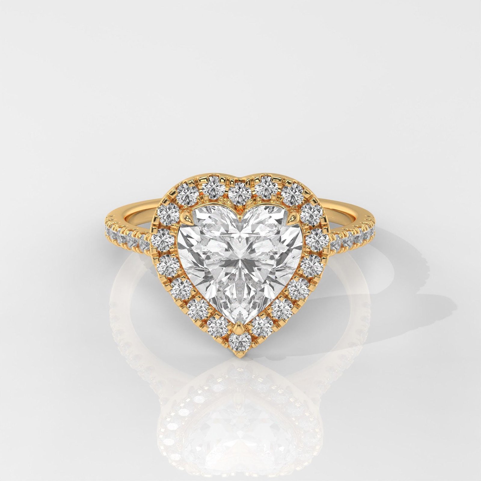 Heart Cut Engagement Ring with Halo Setting