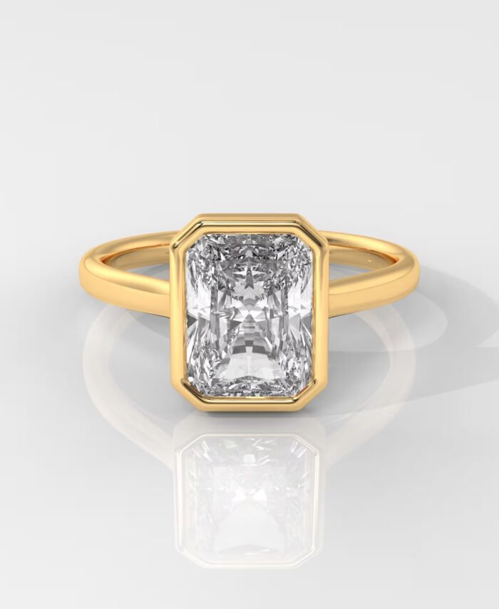 Radiant Cut Bezel Solitaire Engagement Ring