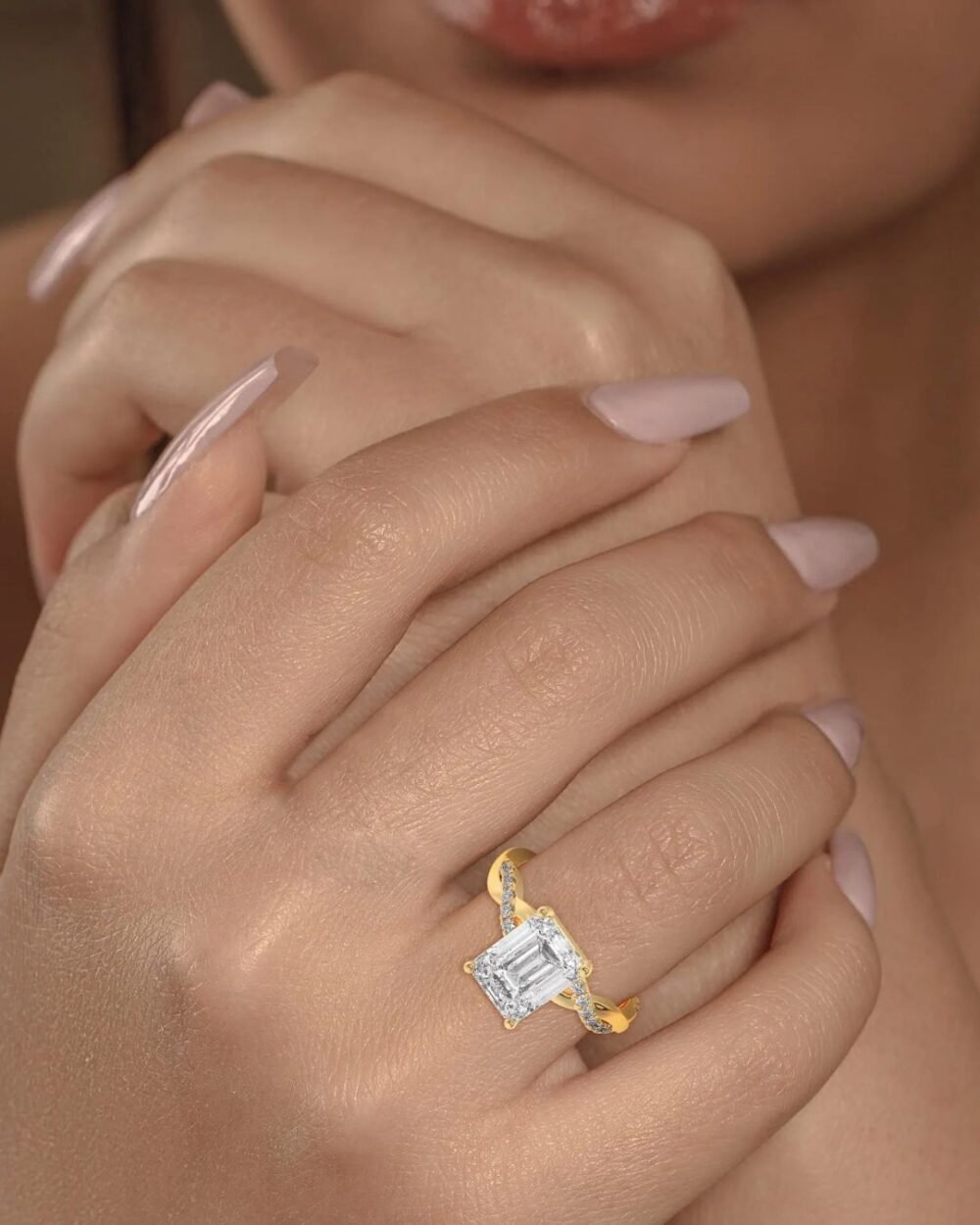 Emerald Cut Engagement Ring with Split Shank – sdgdiamonds.com