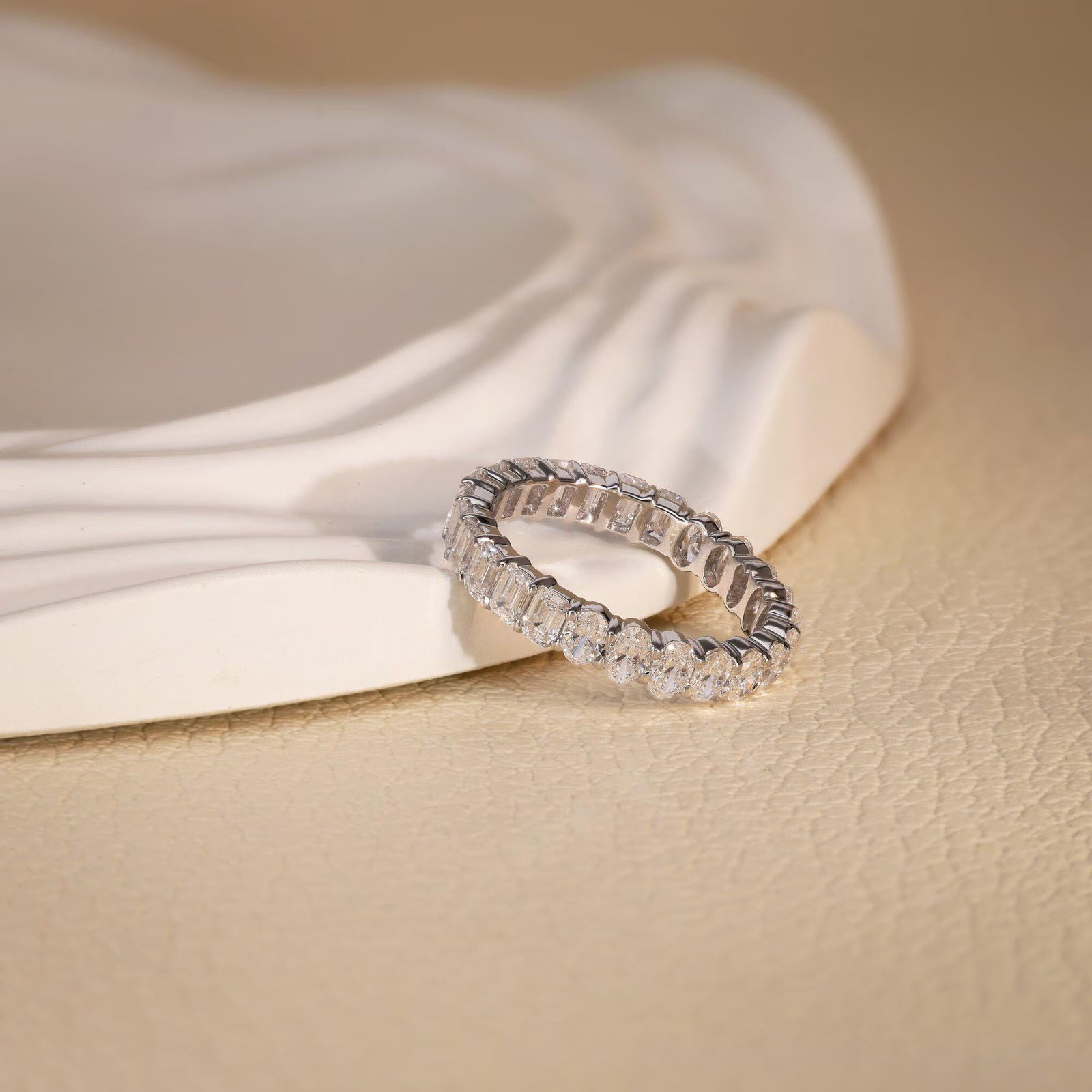 Oval & Emerald Cut Diamond Eternity Band