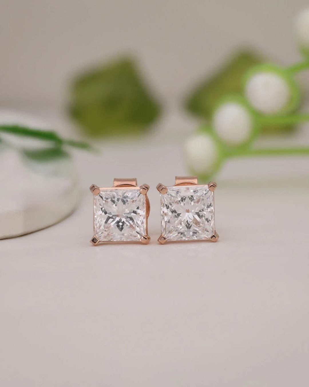 Princess Lab Grown Diamond Stud Earrings