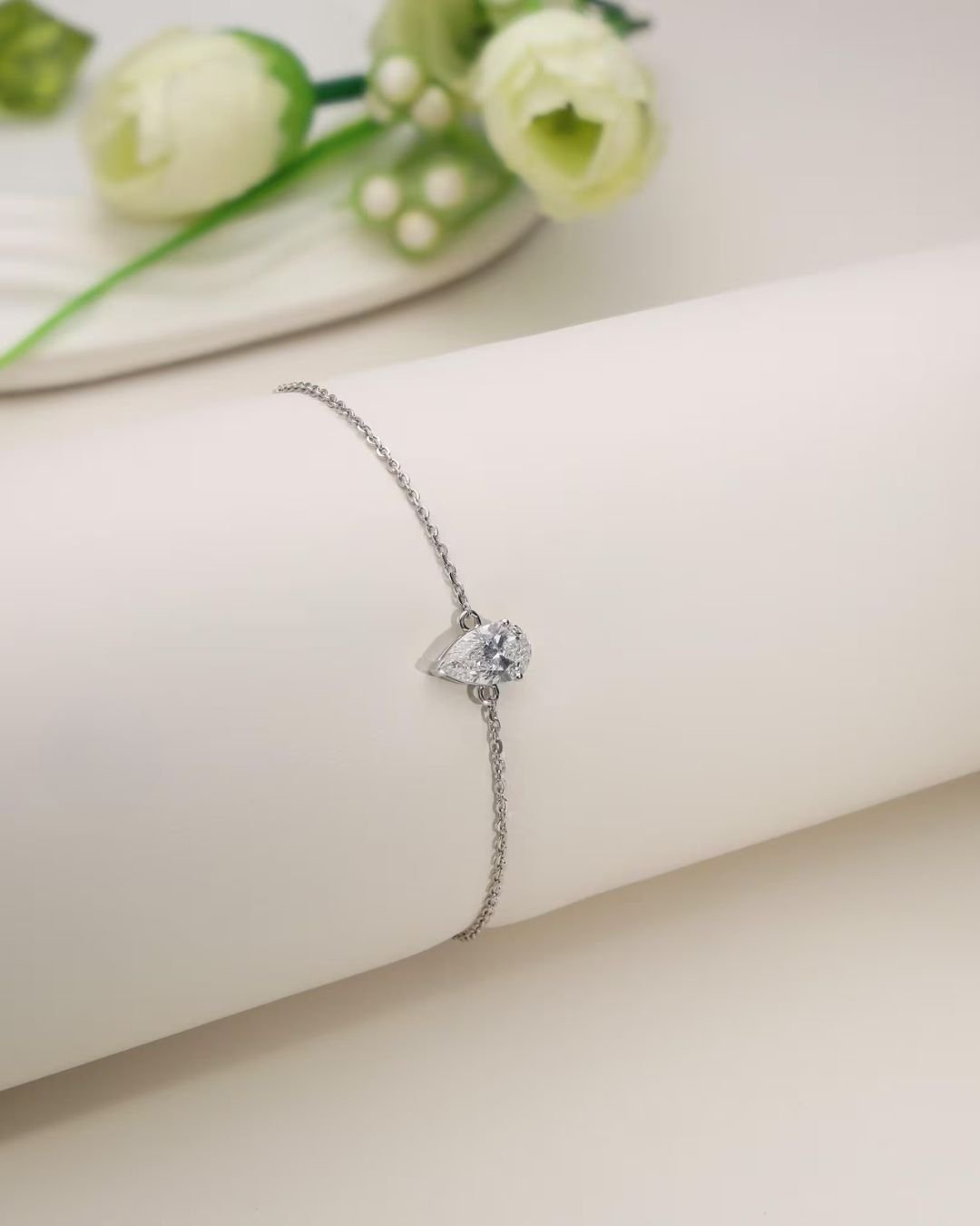 Pear Solitaire Bracelet