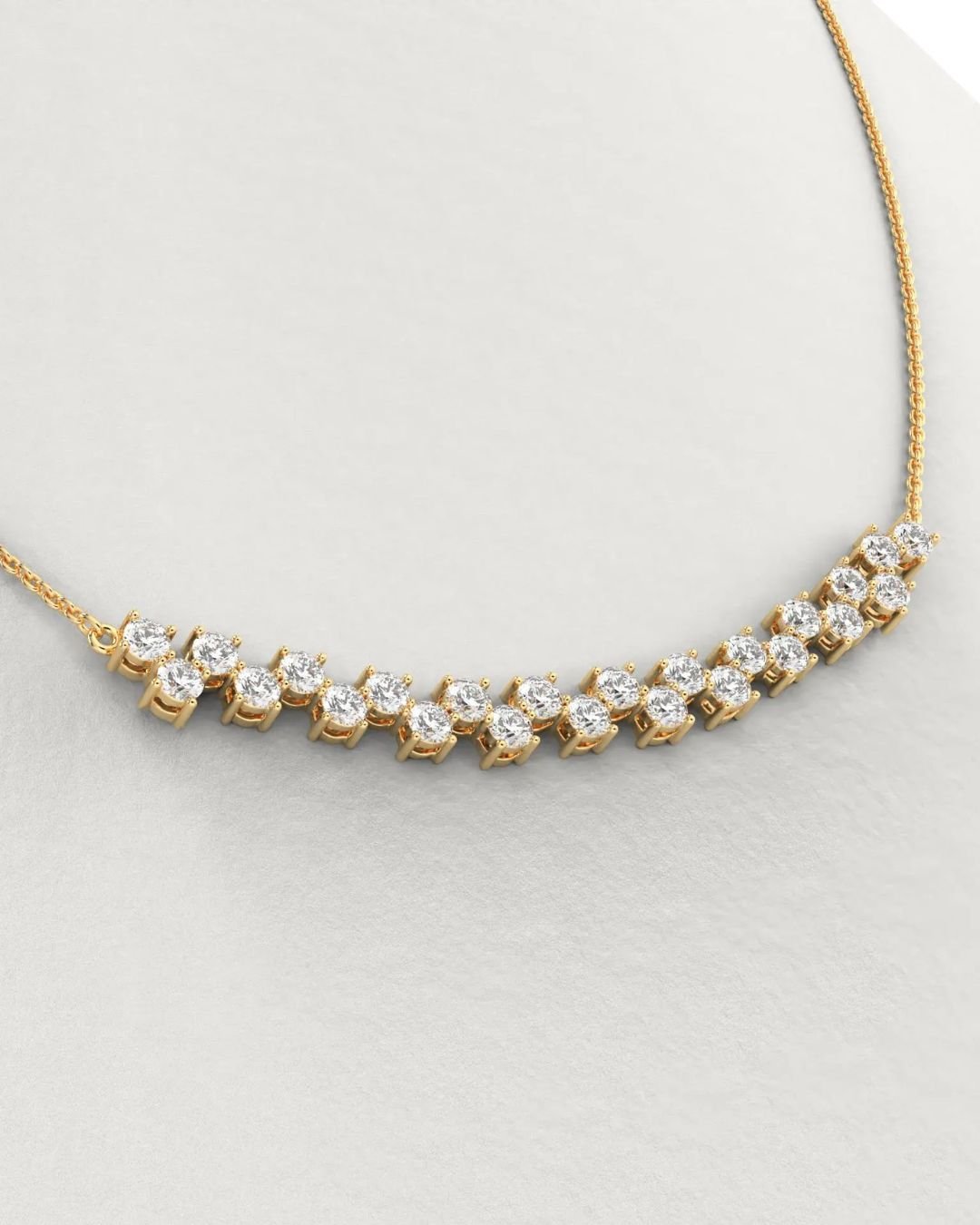 Round Cut Cluster Diamond Necklace