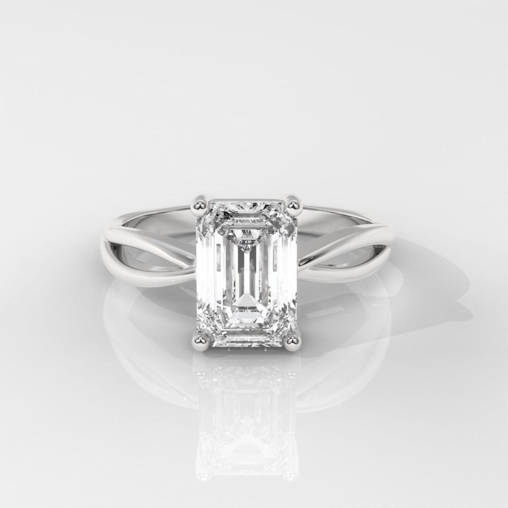 Emerald Cut Engagement Ring with Split Shank – sdgdiamonds.com