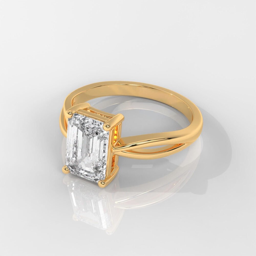 Emerald Cut Engagement Ring with Split Shank – sdgdiamonds.com
