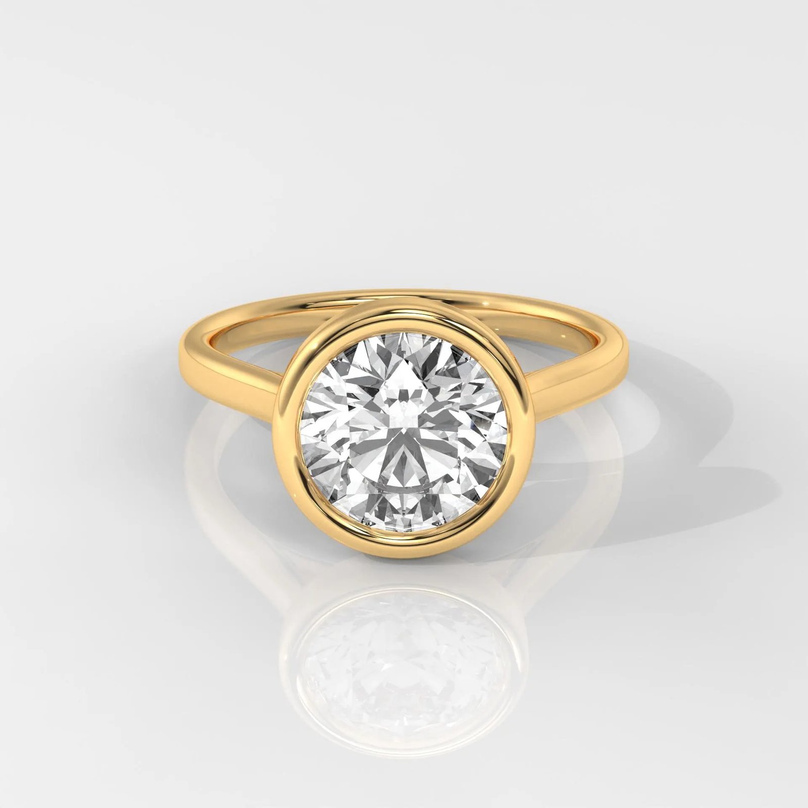 Round Cut Bezel Engagement Ring