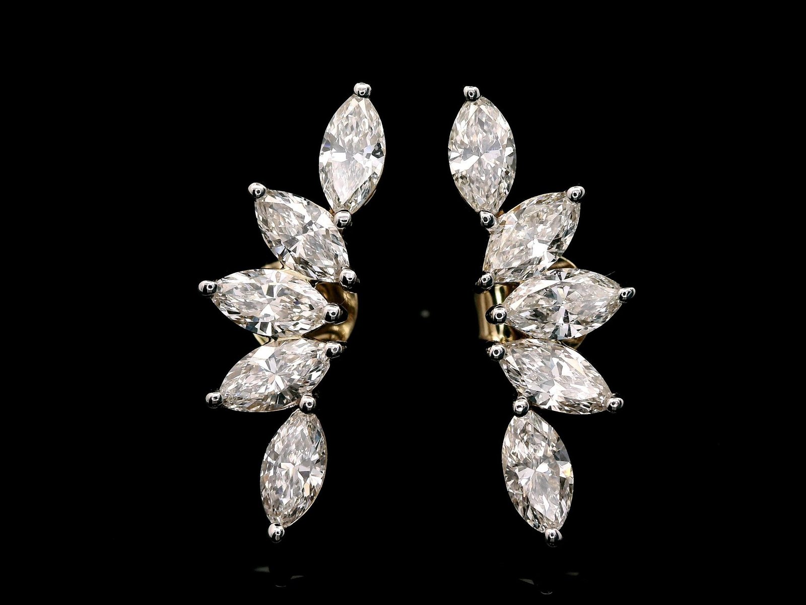 Marquise Brilliant Cut Diamond Earrings